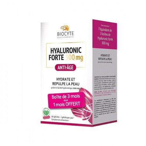 Hyaluronic forte 300 mg  90 cap da Biocyte- (Inclui 1 mês de oferta)